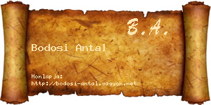 Bodosi Antal névjegykártya